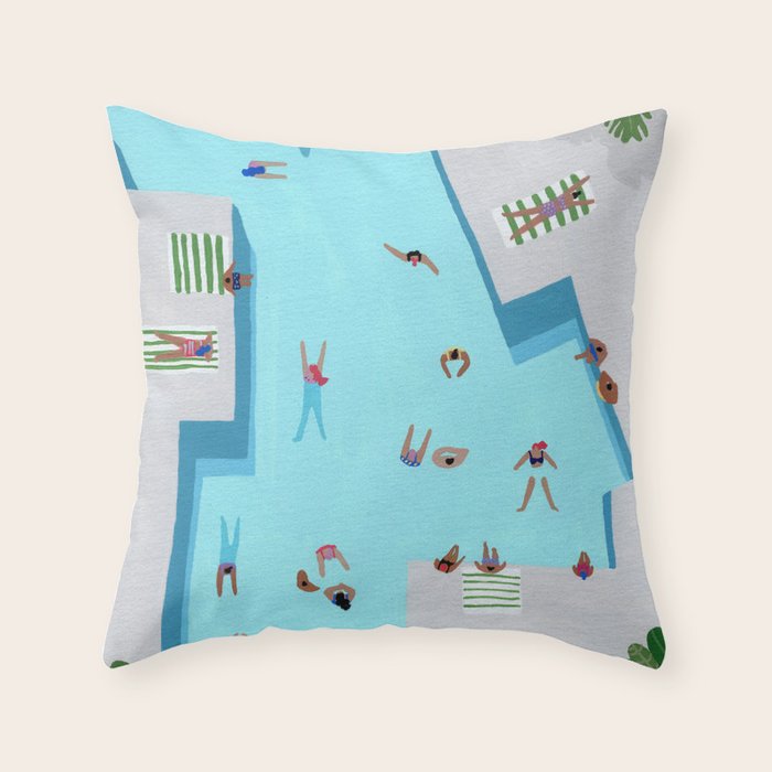 Crisp cut swim Throw Pillow Gallery Image 1