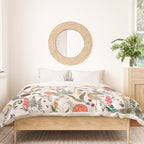 Watercolor Hand Drawn Mushroom Autumn Garden Duvet Cover Gallery Image 3