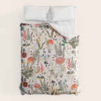 Watercolor Hand Drawn Mushroom Autumn Garden Duvet Cover Gallery Image 6