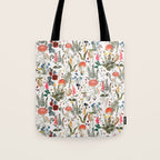 Watercolor Hand Drawn Mushroom Autumn Garden Tote Bag Gallery Image 1