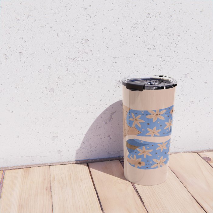 Cowgirl Boots â Blue & Peach Travel Mug Gallery Image 4