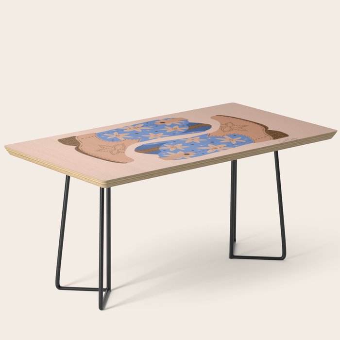 Cowgirl Boots â Blue & Peach Coffee Table Gallery Image 1