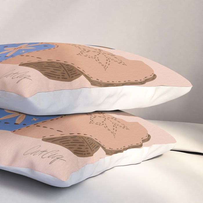 Cowgirl Boots â Blue & Peach Pillow Sham Gallery Image 3