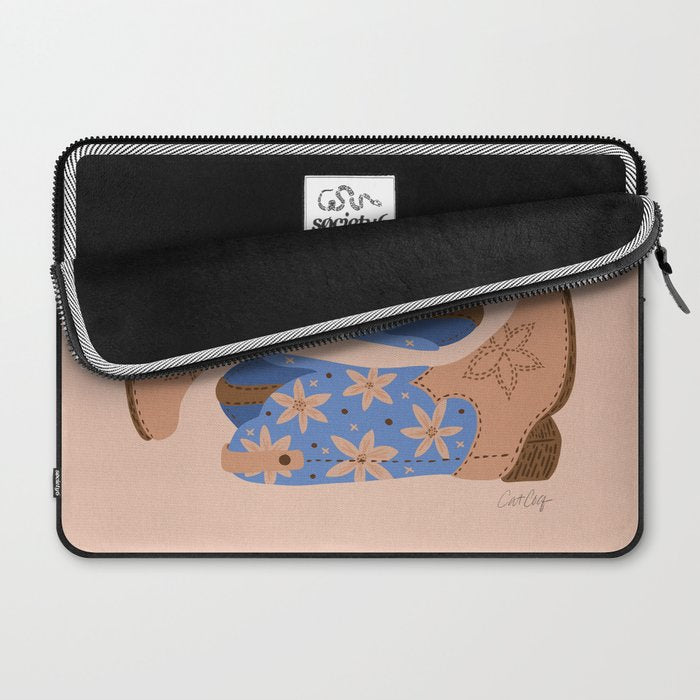 Cowgirl Boots â Blue & Peach Laptop Sleeve Gallery Image 2