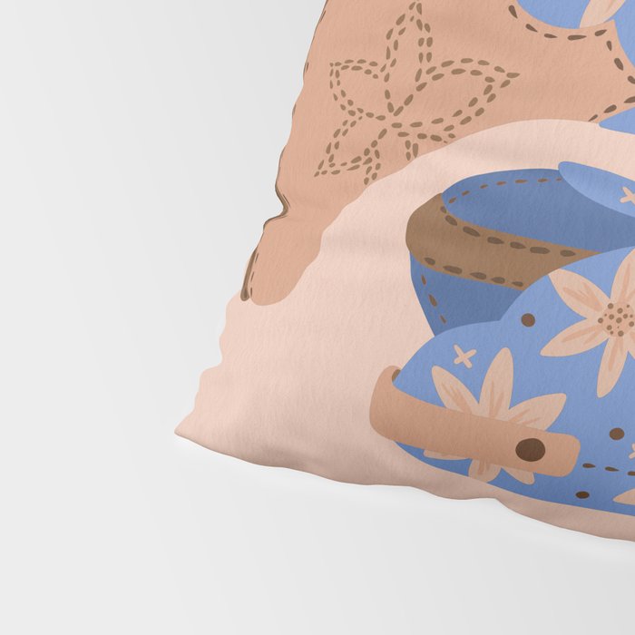 Cowgirl Boots â Blue & Peach Pillow Sham Gallery Image 4