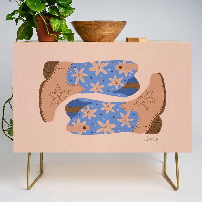 Cowgirl Boots â Blue & Peach Credenza Gallery Image 1