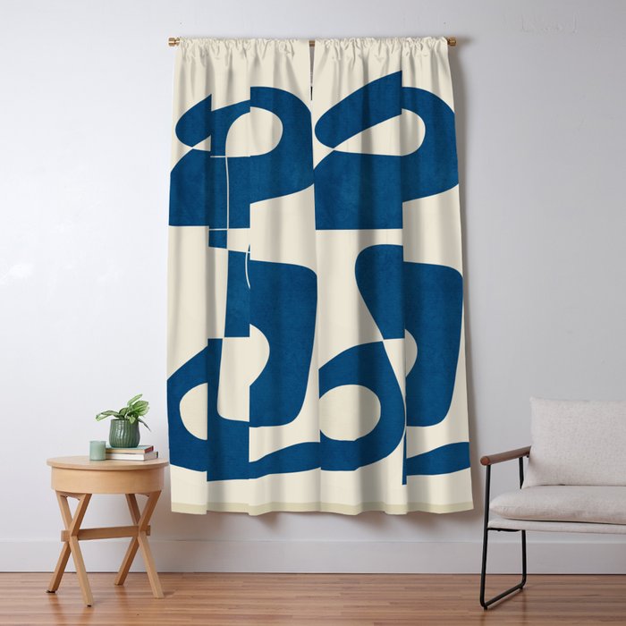 Minimal Abstract Cobalt Window Curtain Gallery Image 5