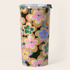 70s Evil Eye Flower Pattern in dark green Travel Mug Gallery Image 2