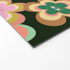 70s Evil Eye Flower Pattern in dark green Welcome Mat Gallery Image 2