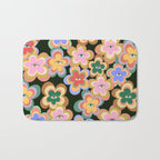 70s Evil Eye Flower Pattern in dark green Bath Mat Gallery Image 1