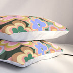 70s Evil Eye Flower Pattern in dark green Pillow Sham Gallery Image 3
