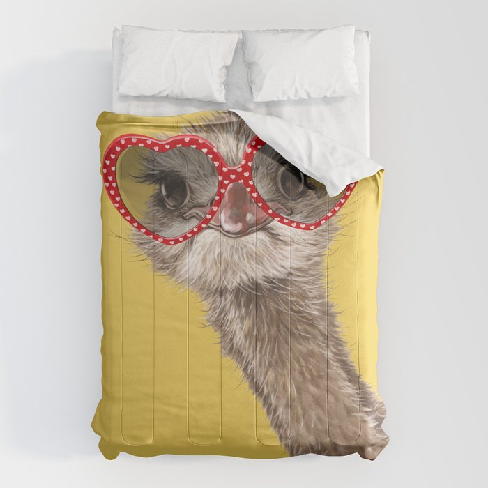 Fashion Hipster Ostrich in Yellow Comforter Gallery Image 1