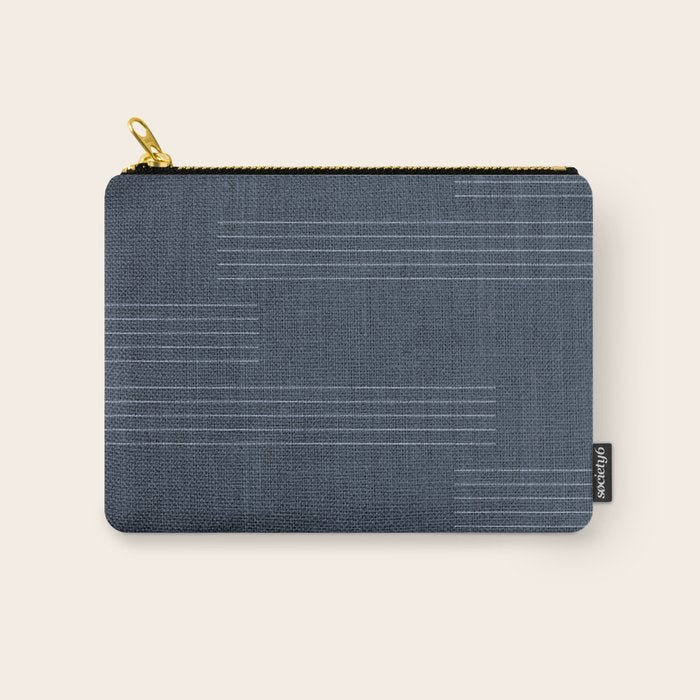 Minimal Striped Pattern, Navy Blue Carry All Pouch Gallery Image 1