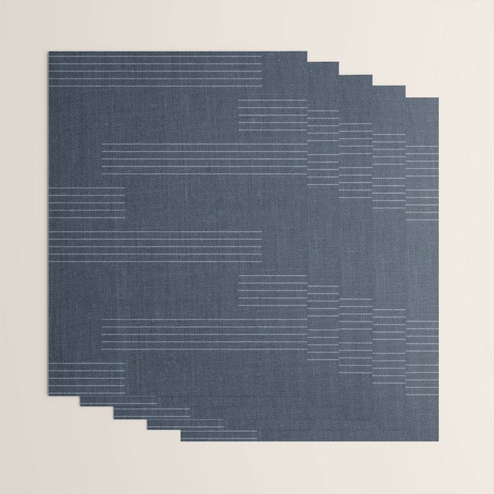 Minimal Striped Pattern, Navy Blue Wrapping Paper Gallery Image 3