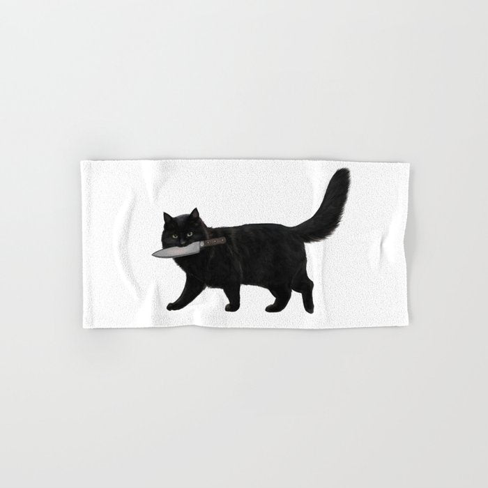 Knife Cat Bath Towel Gallery Image 1