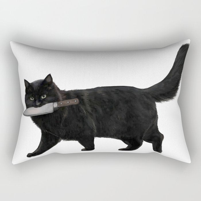 Knife Cat Rectangular Pillow Gallery Image 2