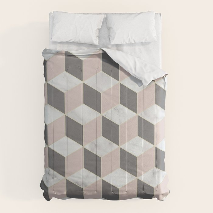 Blush Marble Cube Comforter Gallery Image 1