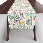 Succulent and triangles seamless pattern Table Runner Gallery Image 1