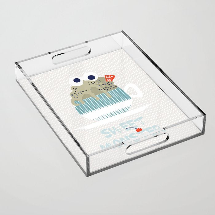 Sweet monster cupcake mint Acrylic Tray Gallery Image 1