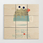 Sweet monster cupcake mint Wood Wall Art Gallery Image 1