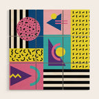 Memphis pattern 53 - 80s / 90s Retro Wood Wall Art Gallery Image 1