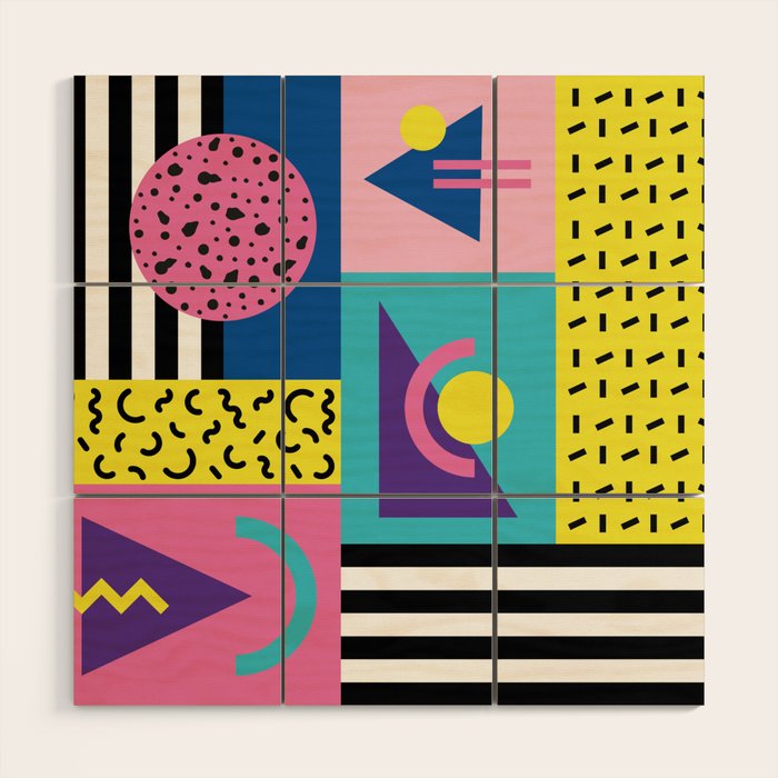 Memphis pattern 53 - 80s / 90s Retro Wood Wall Art Gallery Image 1