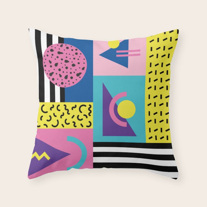 Memphis pattern 53 - 80s / 90s Retro Throw Pillow Gallery Image 6