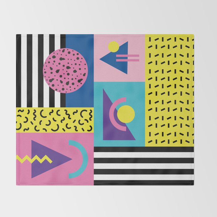 Memphis pattern 53 - 80s / 90s Retro Throw Blanket Gallery Image 2