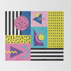 Memphis pattern 53 - 80s / 90s Retro Throw Blanket Gallery Image 2
