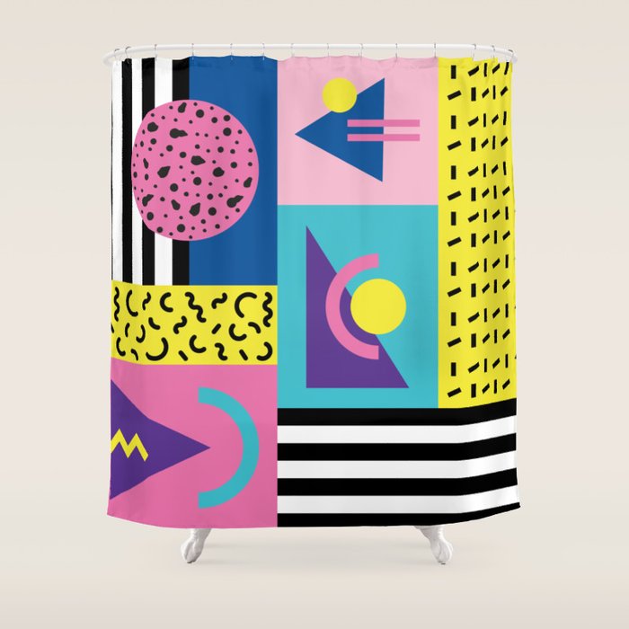 Memphis pattern 53 - 80s / 90s Retro Shower Curtain Gallery Image 1
