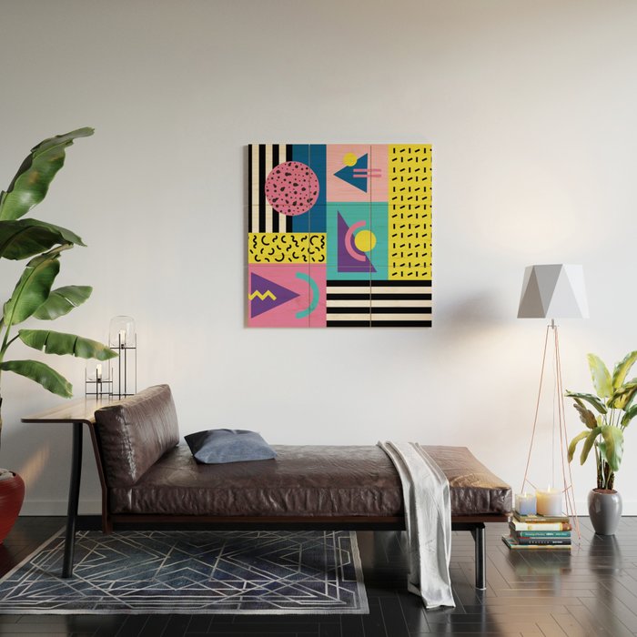 Memphis pattern 53 - 80s / 90s Retro Wood Wall Art Gallery Image 2