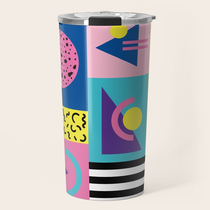 Memphis pattern 53 - 80s / 90s Retro Travel Mug Gallery Image 1