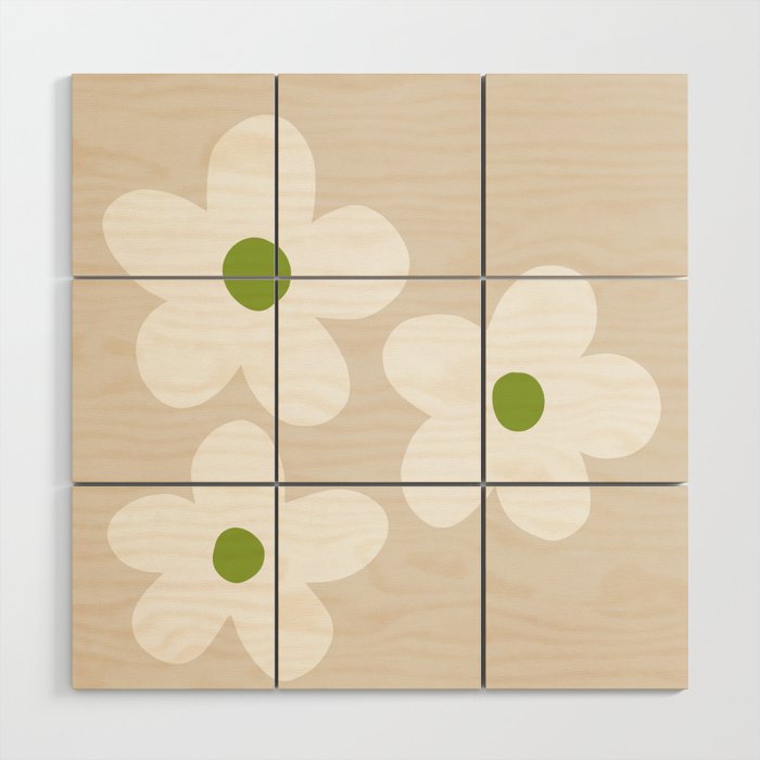 big flowers Wood Wall Art Gallery Image 1