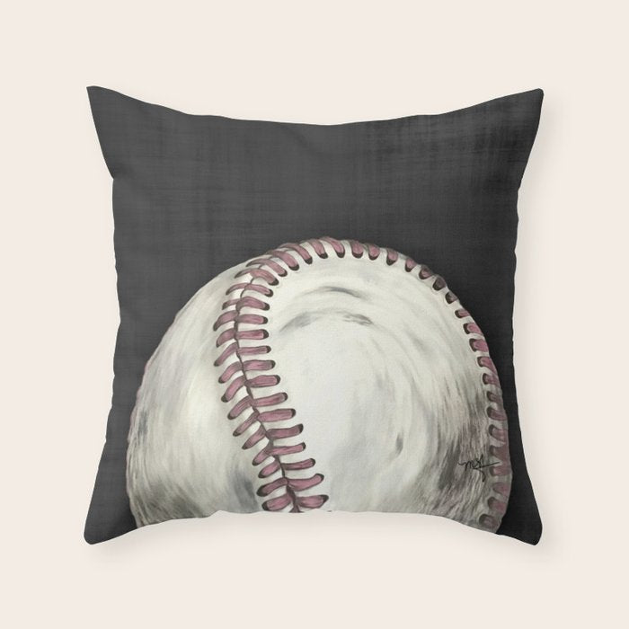 Vintage Baseball Art Throw Pillow Gallery Image 6