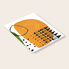 Modern Mid Century Fun Colorful Abstract Minimalist Painting Olive Green Yellow Ochre Buns Notebook Gallery Image 2