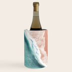Pastel Coastline - Aerial View of Turquoise Sea and Blush Sand Wine Chiller Gallery Image 1