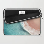 Pastel Coastline - Aerial View of Turquoise Sea and Blush Sand Laptop Sleeve Gallery Image 2