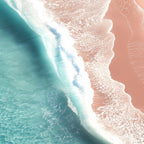 Pastel Coastline - Aerial View of Turquoise Sea and Blush Sand Coffee Mug Gallery Image 2