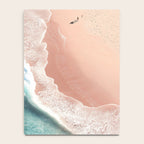 Pastel Coastline - Aerial View of Turquoise Sea and Blush Sand Notebook Gallery Image 4