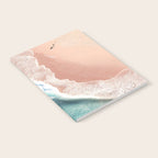 Pastel Coastline - Aerial View of Turquoise Sea and Blush Sand Notebook Gallery Image 2