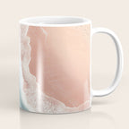 Pastel Coastline - Aerial View of Turquoise Sea and Blush Sand Coffee Mug Gallery Image 1