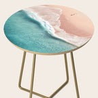 Pastel Coastline - Aerial View of Turquoise Sea and Blush Sand Side Table Gallery Image 2