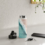 Pastel Coastline - Aerial View of Turquoise Sea and Blush Sand Water Bottle Gallery Image 4