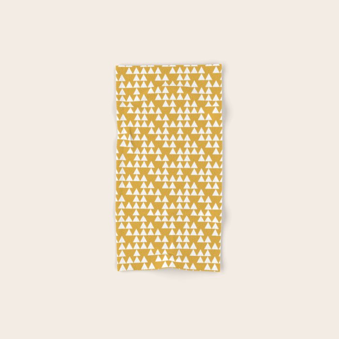 Festive Mustard Yellow, Triangles  Towels Gallery Image 1