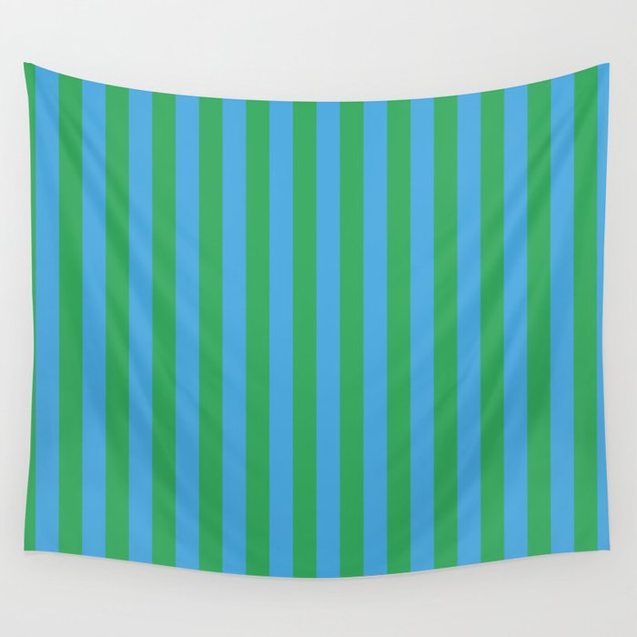 Green Blue Stripe - Joy Of Together Wall Tapestry Gallery Image 4