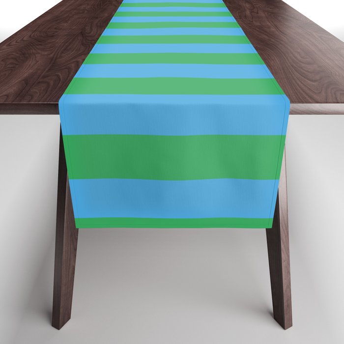 Green Blue Stripe - Joy Of Together Table Runner Gallery Image 1