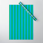Green Blue Stripe - Joy Of Together Wrapping Paper Gallery Image 1