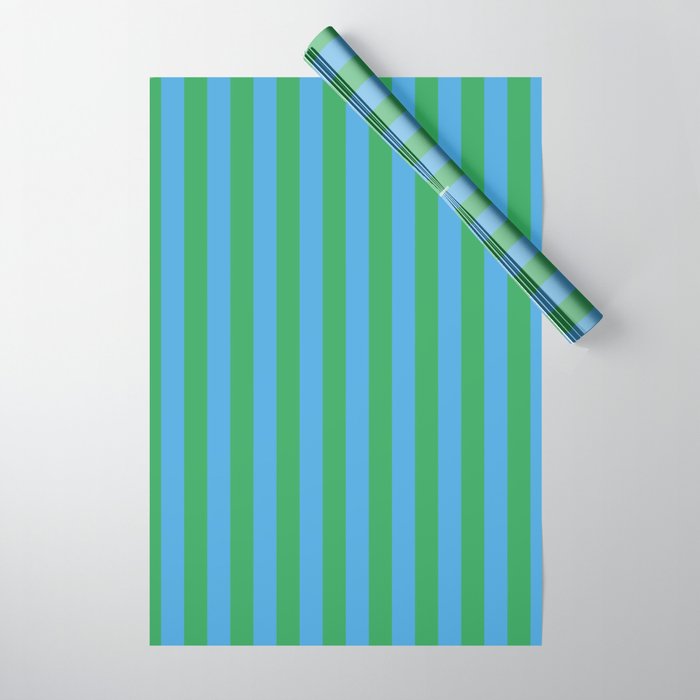 Green Blue Stripe - Joy Of Together Wrapping Paper Gallery Image 1