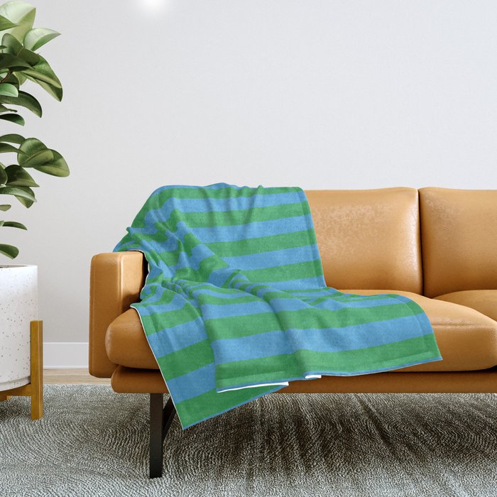 Green Blue Stripe - Joy Of Together Throw Blanket Gallery Image 1