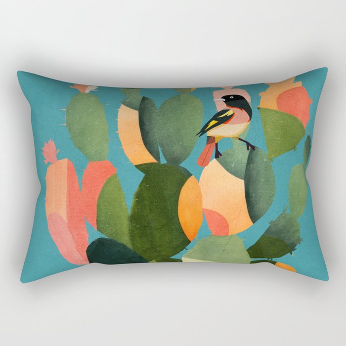 Cactus and  Birds 2 Rectangular Pillow Gallery Image 2